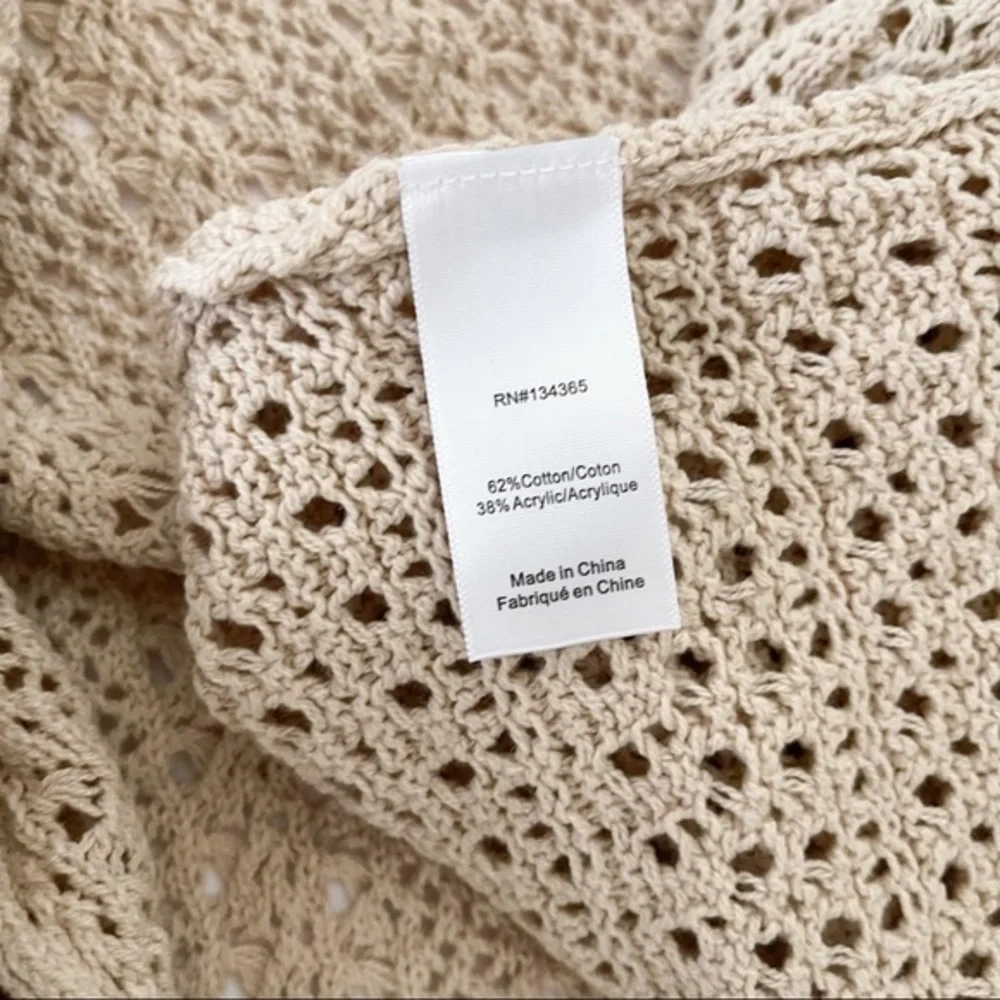 NWT Andrea Jovine Cream Beige Crochet Jacket - Picture 10 of 11